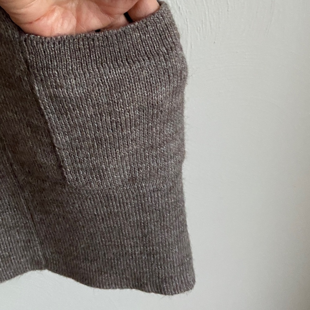J.Crew alpaca wool collared  open-front brown/taupe cardigan sweater M - Picture 7 of 16